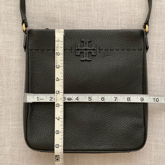 NEW Tory Burch Devon Black Pebble Leather Crossbody Bag NWOT - Picture 5 of 12